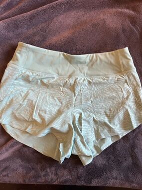 Athleta Mint Green High-Rise Printed Active Shorts
